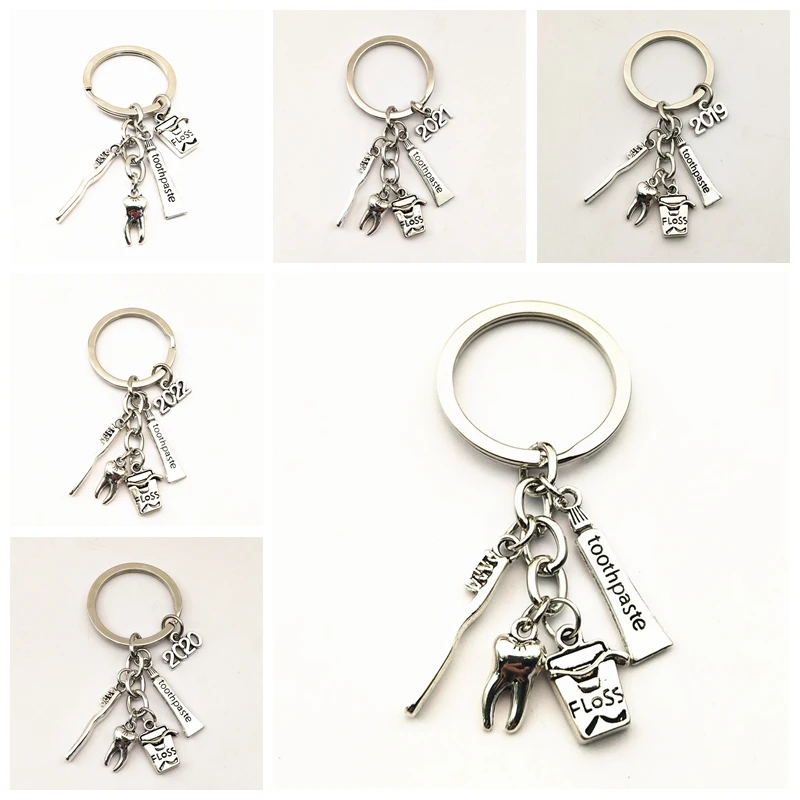 1 шт. зубная нить паста ключ держатель стоматологический гигиенист брелки