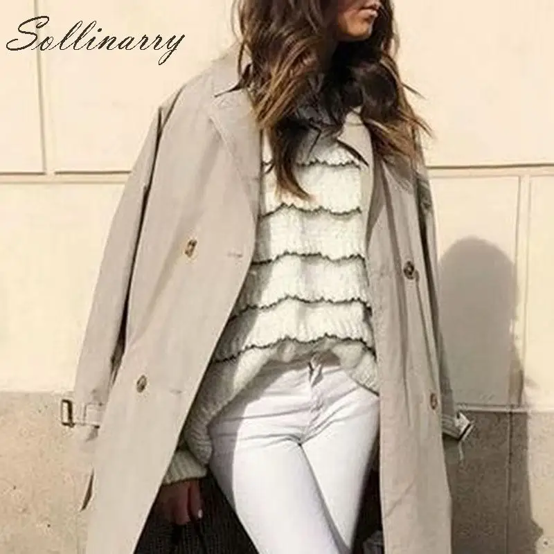 Sollinarry Oversize Women Casual Sweater Pullovers Fashion Long Sleeve White Layered Sweaters Jumper Winter Female knitted Fall | Женская