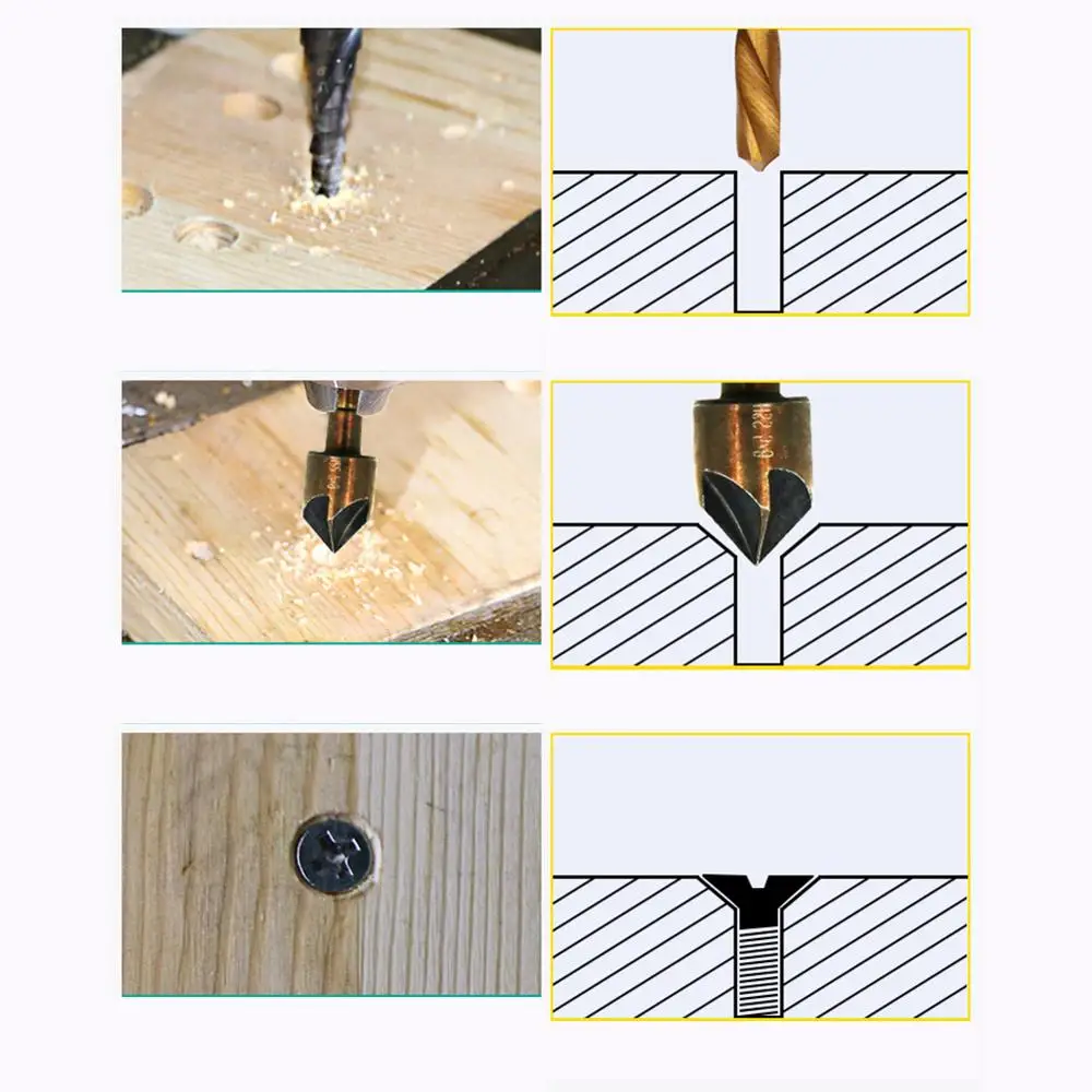 Зенкер для снятия фаски из быстрорежущей стали с 5 канавками 82 градуса шт.|Сверла|