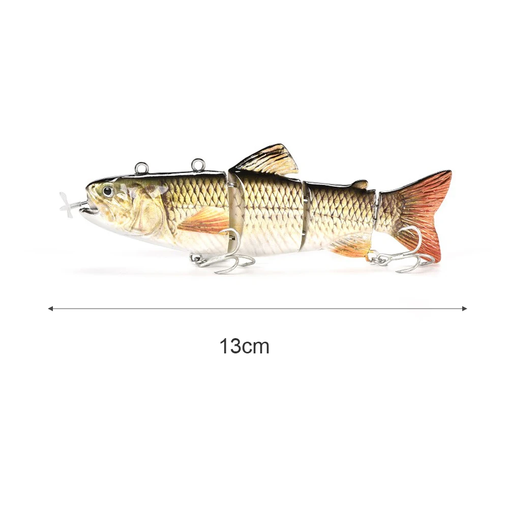 

1 Set Auto Electric Fishing Lures 4 Segments Wobbler USB Rechargeable LED Light Swimming Swimbait Fishing Tools Accessories