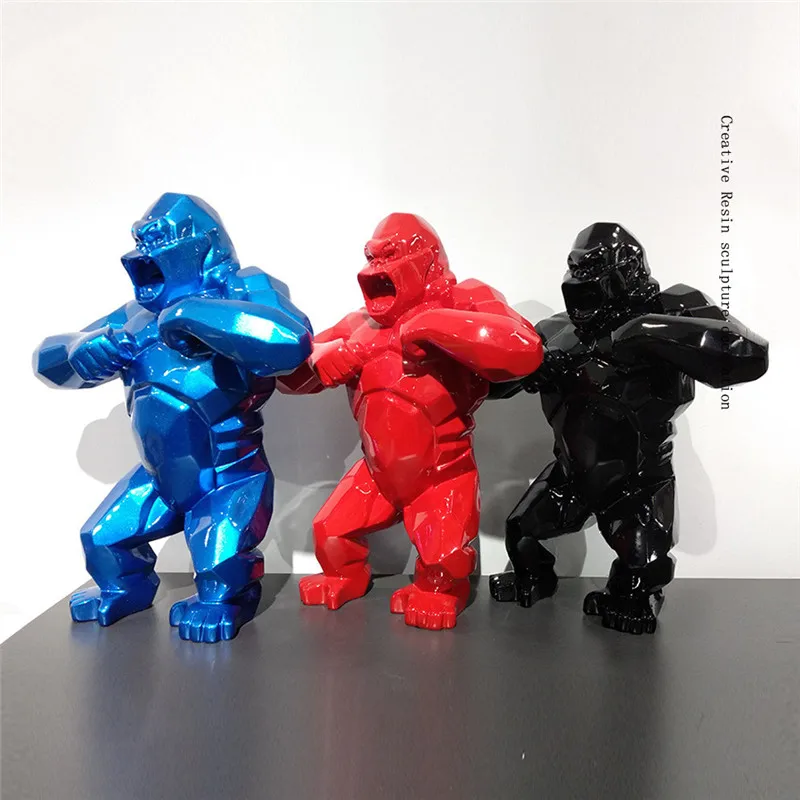 Высокое качество скульптура из смолы 40*20*52 см Angry Статуэтка гориллы King Kong