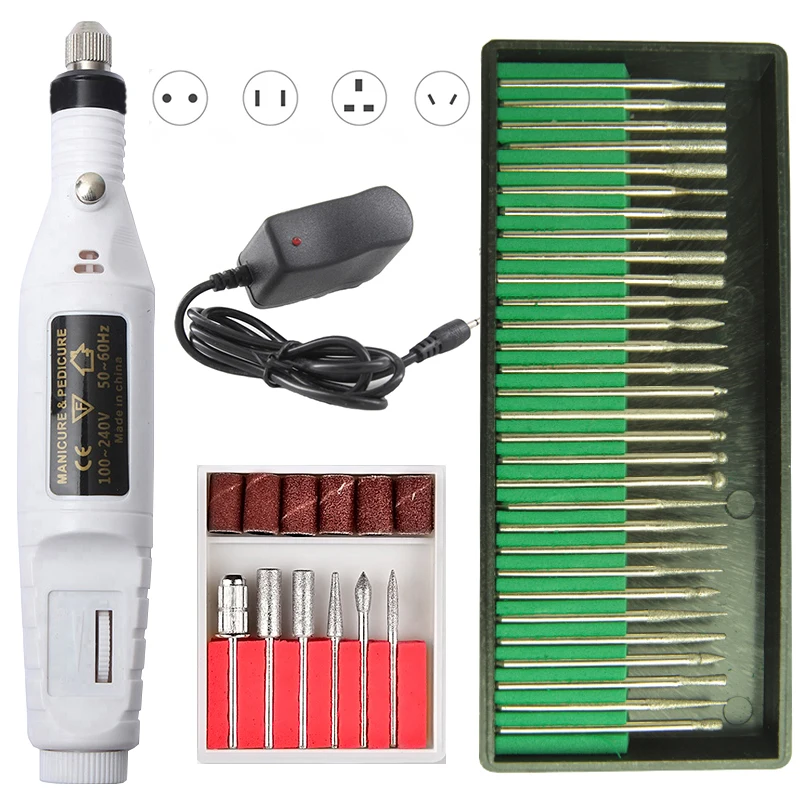 1 Набор электрическая дрель для ногтей сверла маникюр педикюр полировка гель