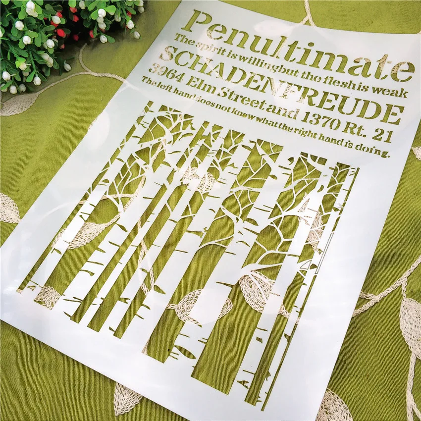 

21*29.5 The forest scrapbook stencils spray plastic mold shield DIY cake hollow Embellishment printing lace ruler Easter