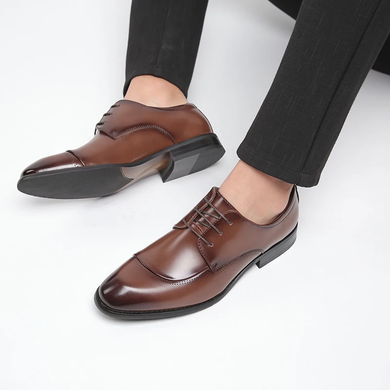 Оксфорды Misalwa мужские парадные Коровья спилка на шнуровке деловые туфли
