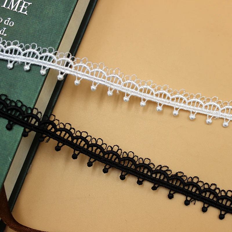 Белый/черный цветок вышивка кружева для свадебного платья украшение ожерелье DIY