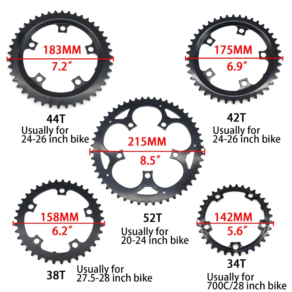 

TSDZ2 Chain Wheel Chain Ring 34T38T 42T 44T 52T Electric Bicycle Ebike Part Chainwheel TongSheng Mid Drive Motor Chainwheel