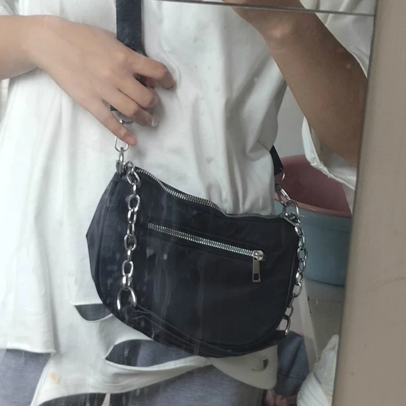 Водонепроницаемая нейлоновая черная сумка на плечо для женщин дамские сумочки