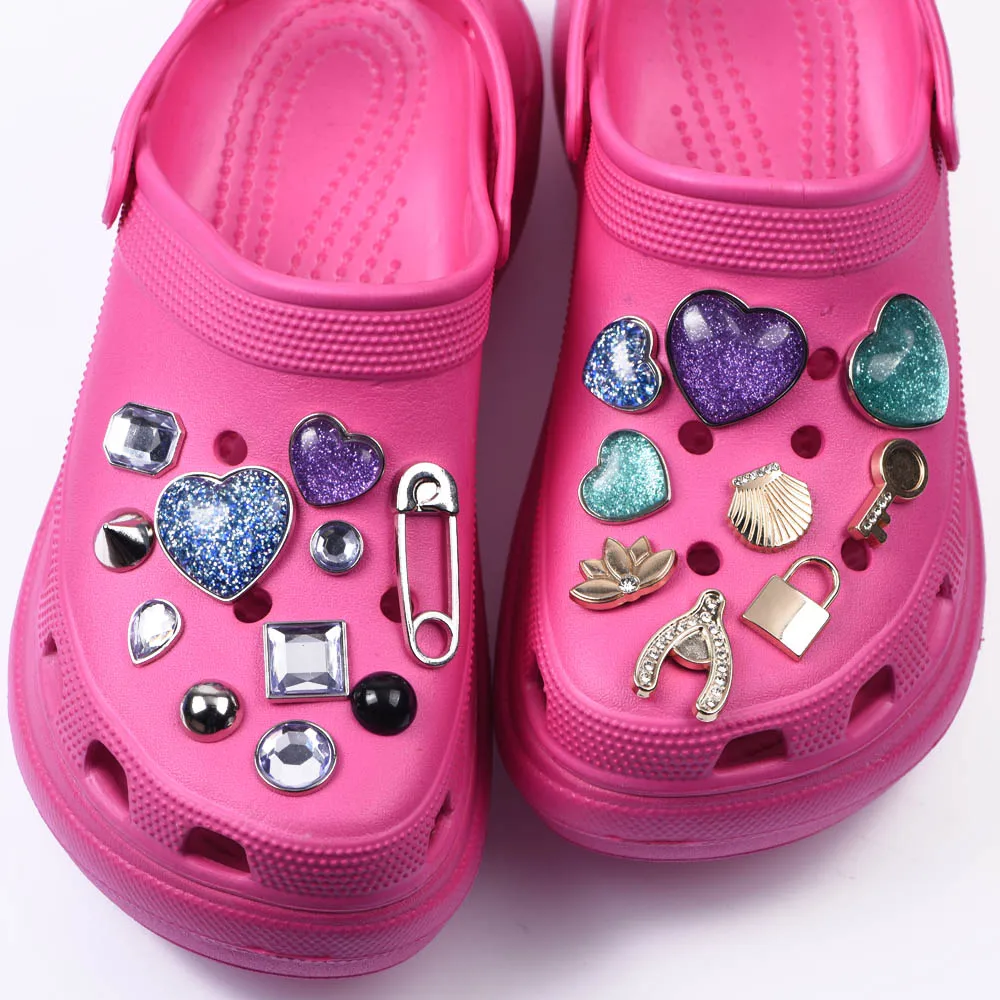 Блестящие со стразами дизайнерские подвески аксессуары для обуви Кроксы