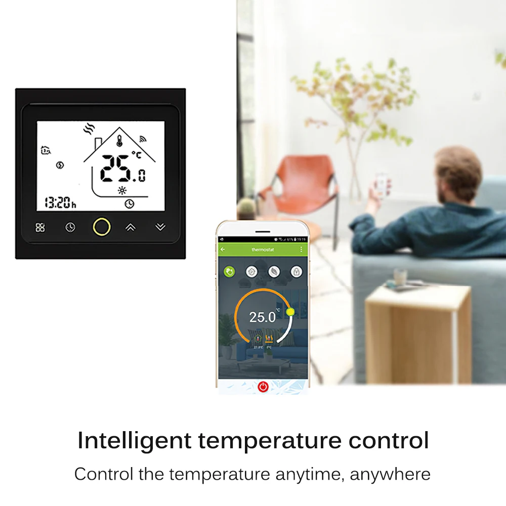 

Новинка 2021, Wi-Fi термостат, регулятор температуры для воды/электрического напольного отопления воды/газового котла, работает с Alexa Google Home