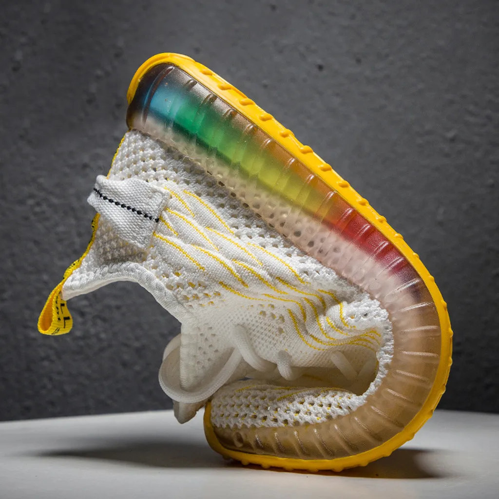 Женская обувь с радужной подошвой Кроссовки на плоской подошве вырезами в виде