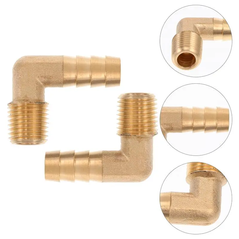 

2Pcs Creative Thickened 90 Degree Pipe Connectors Tube Fittings (Golden)