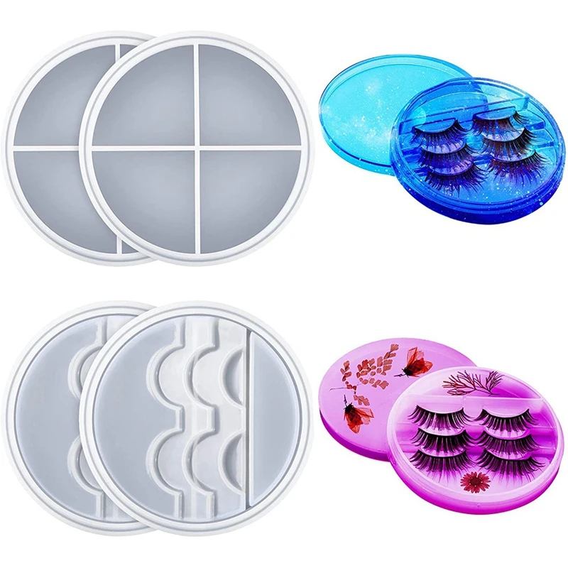 2 Sets Eyelashes Display Tray Resin Molds Cosmetic Care Container Mold Silicone | Дом и сад