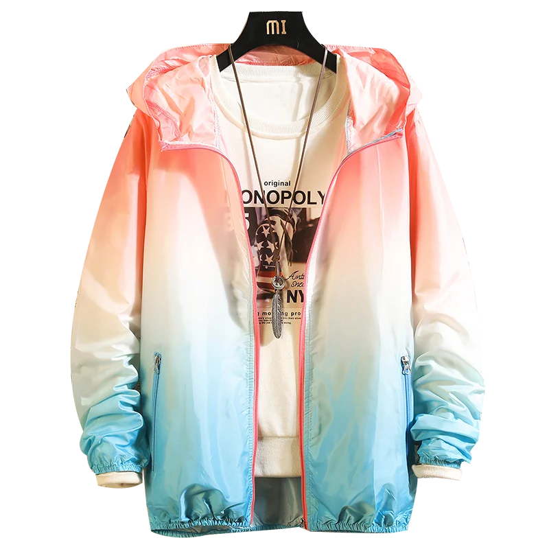 

KOLMAKOV Sun Protection Air Permeable And Ultraviolet Protective Clothing Hooded Leisure Loose Men's Skin Coat Size S-3XL