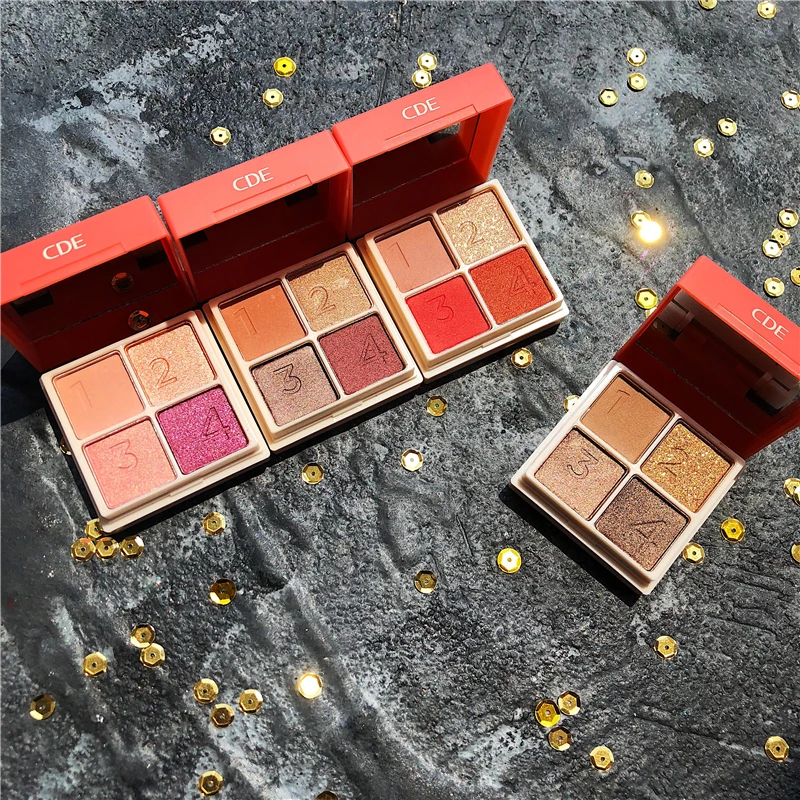 4 Color Eyeshadow+1 Color Cheek Blusher Shimmer Matte Pigmented Eyeshadow Palette Glitter Metallic Makeup Eyeshadow Palette