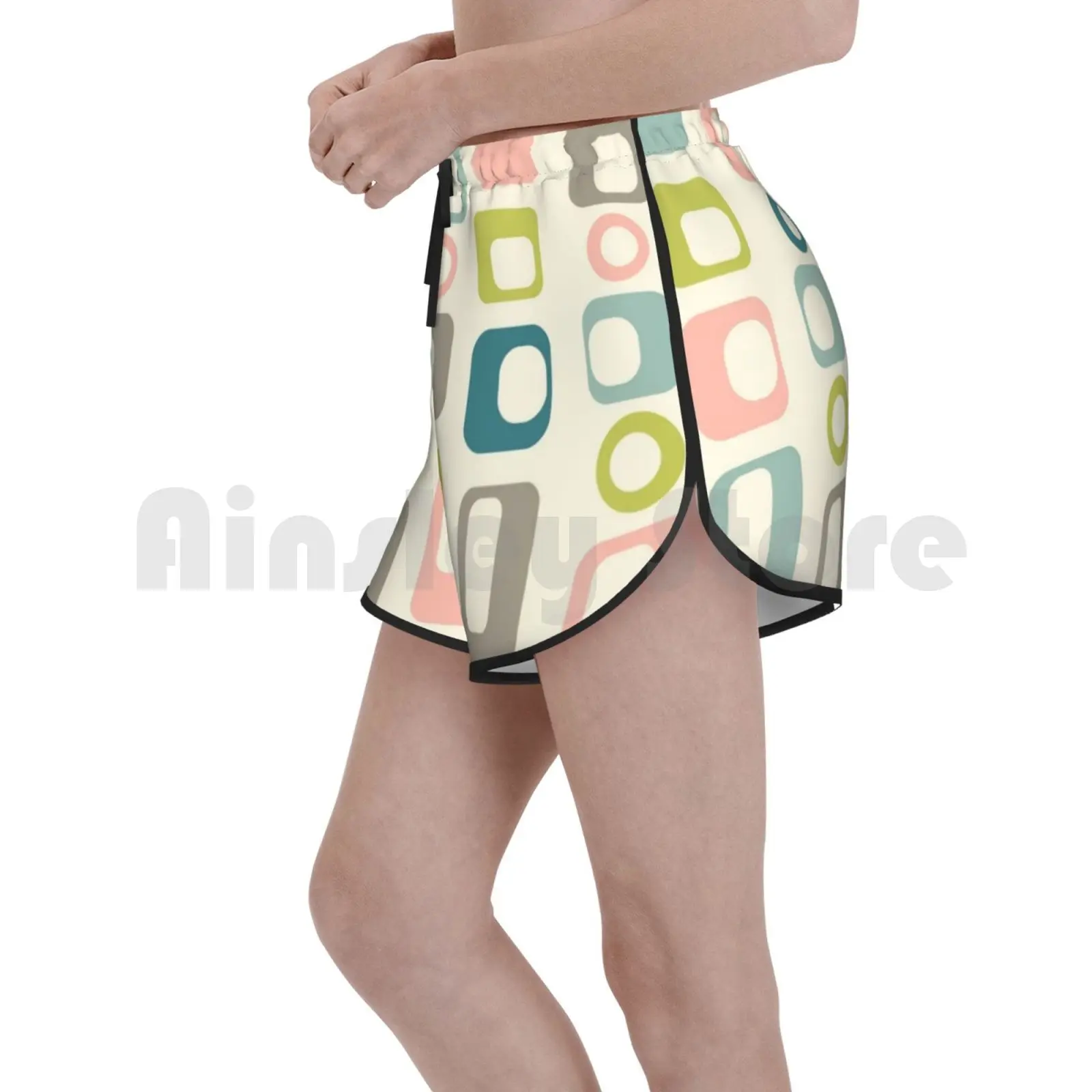 Заводной 50-х узор Шорты для плавания женские пляжные шорты 1970s 70 Ретро Дискотека