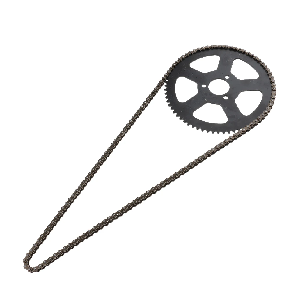 

25H 68 Tooth Rear Wheel Sprocket and 68 Link Drive Chain for 49cc 2 Stroke Mini Bike (Black)