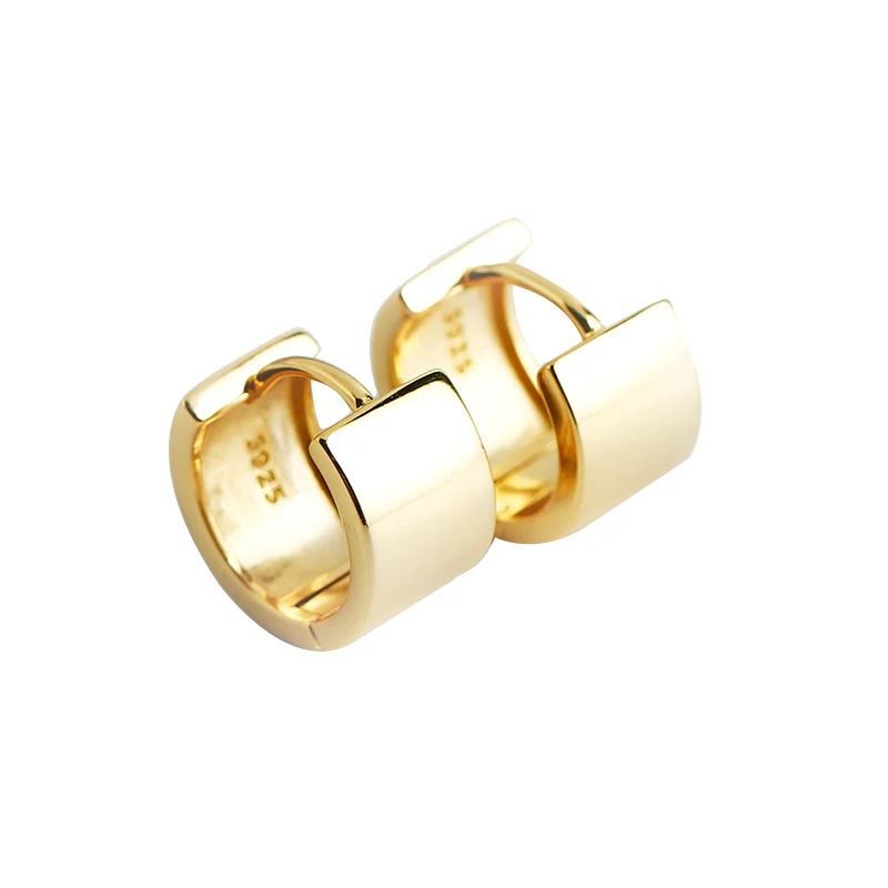 Simple Genuine 925 Sterling Silver Hoop Earrings For Women Girl Gold/Silver Circle Round Minimalist Party Jewelry | Украшения и