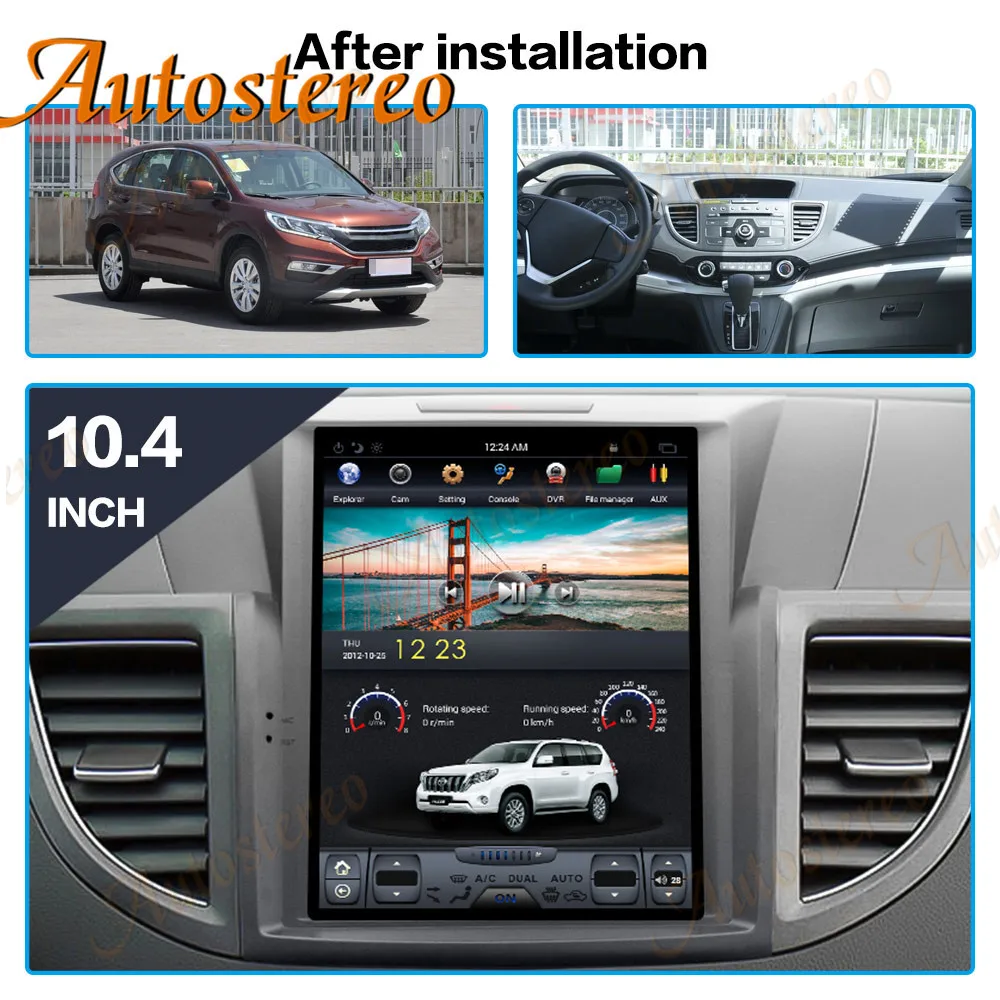 128G для Honda CRV 2012-2016 Android 10 Тесла стиль PX6 автомобильный без DVD-плеера GPS навигация