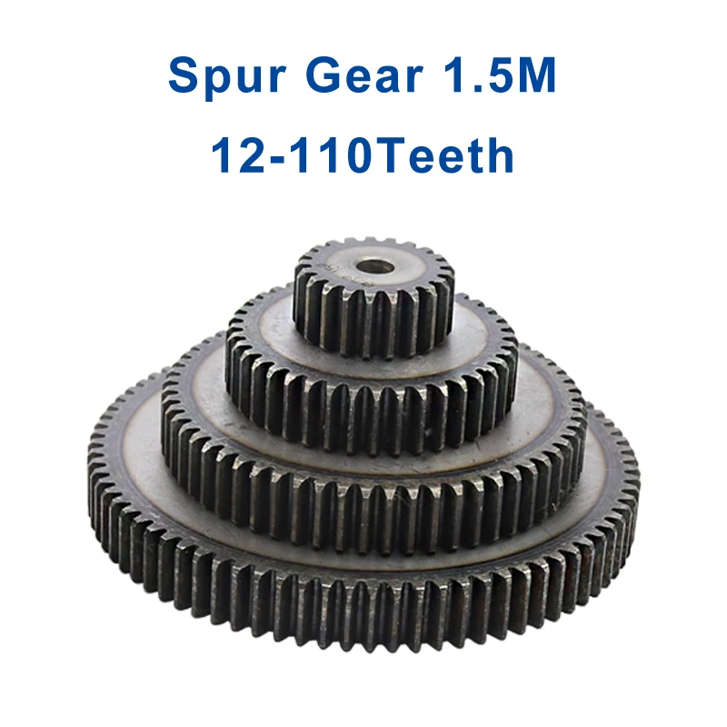 

1 piece 1.5M spur gear 97/98/100/110 Teeth 16mm process hole pinion gear low carbon steel material flat gear total height 15mm