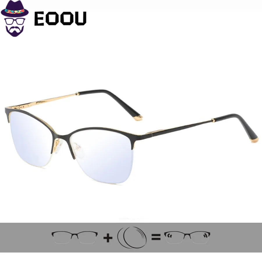 Женские очки для кошачьих очков полубезрамные Фотохроматические линзы оправа