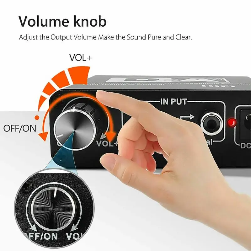 Цифровой оптический коаксиальный Toslink в аналоговый аудио RCA L/R 3 5 мм Hi-Fi усилитель