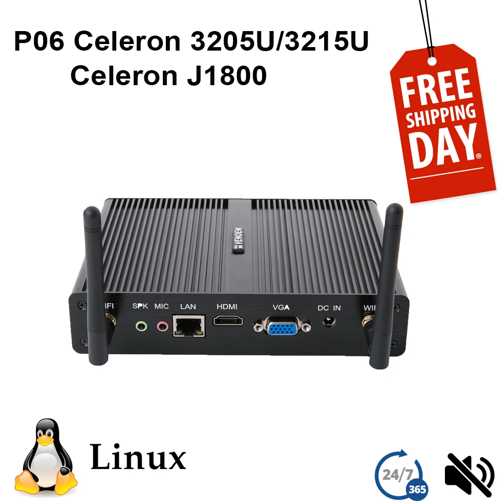 Миниатюрный промышленный ПК Intel Celeron J1800 J1900 HD VGA wifi BT мини настольный игровой