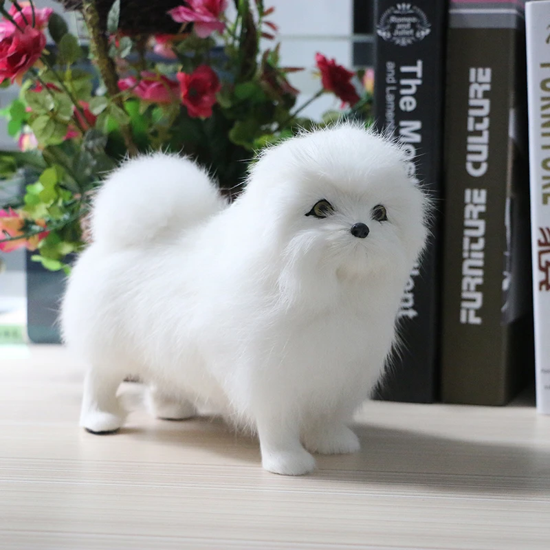 

Реалистичная плюшевая игрушка Chow для собак, реалистичные фигурки животных для щенков, подарок на день рождения для детей, украшения для дом...