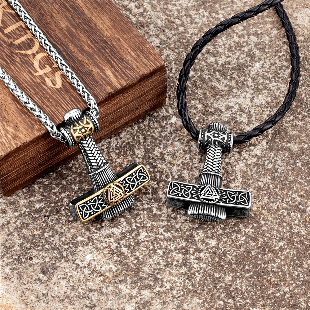 Мужской скандинавский Викинги Тор ожерельлье Молот из нержавеющей стали