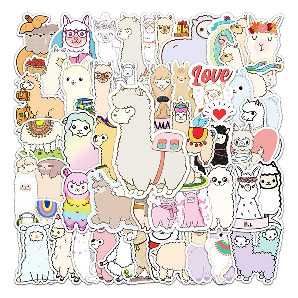 

10/30/50PCS Personalized Ins Style Cartoon Alpaca DIY Graffiti Waterproof Sticker Suitcase Notebook Refrigerator HelmetWholesale