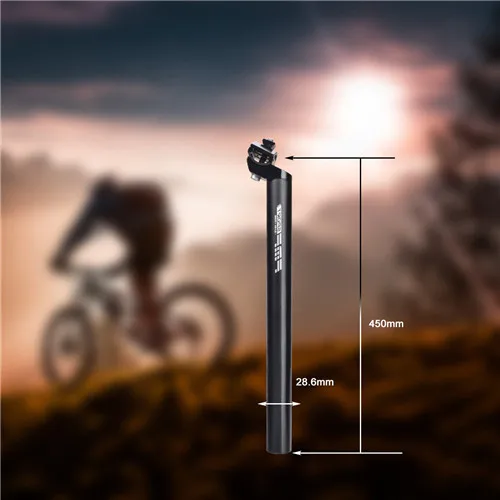 MTB горный велосипед Алюминий Подседельный штырь на подседельную трубу рамы металлический Подседельный штырь для горного велосипеда 27,2/18,6/30,4 мм* 350/450 мм велосипедный вынос руля Запчасти - Цвет: 28.6-450mm
