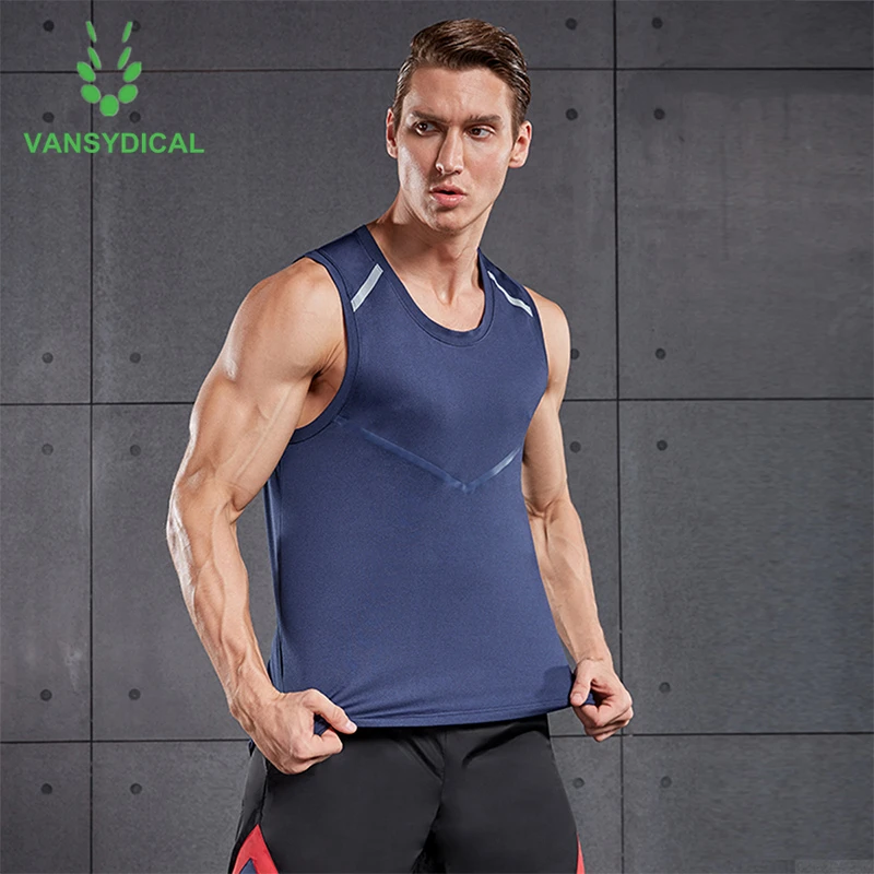 Vansydical Спортивная майка для бега и фитнеса Мужская быстросохнущая без рукавов