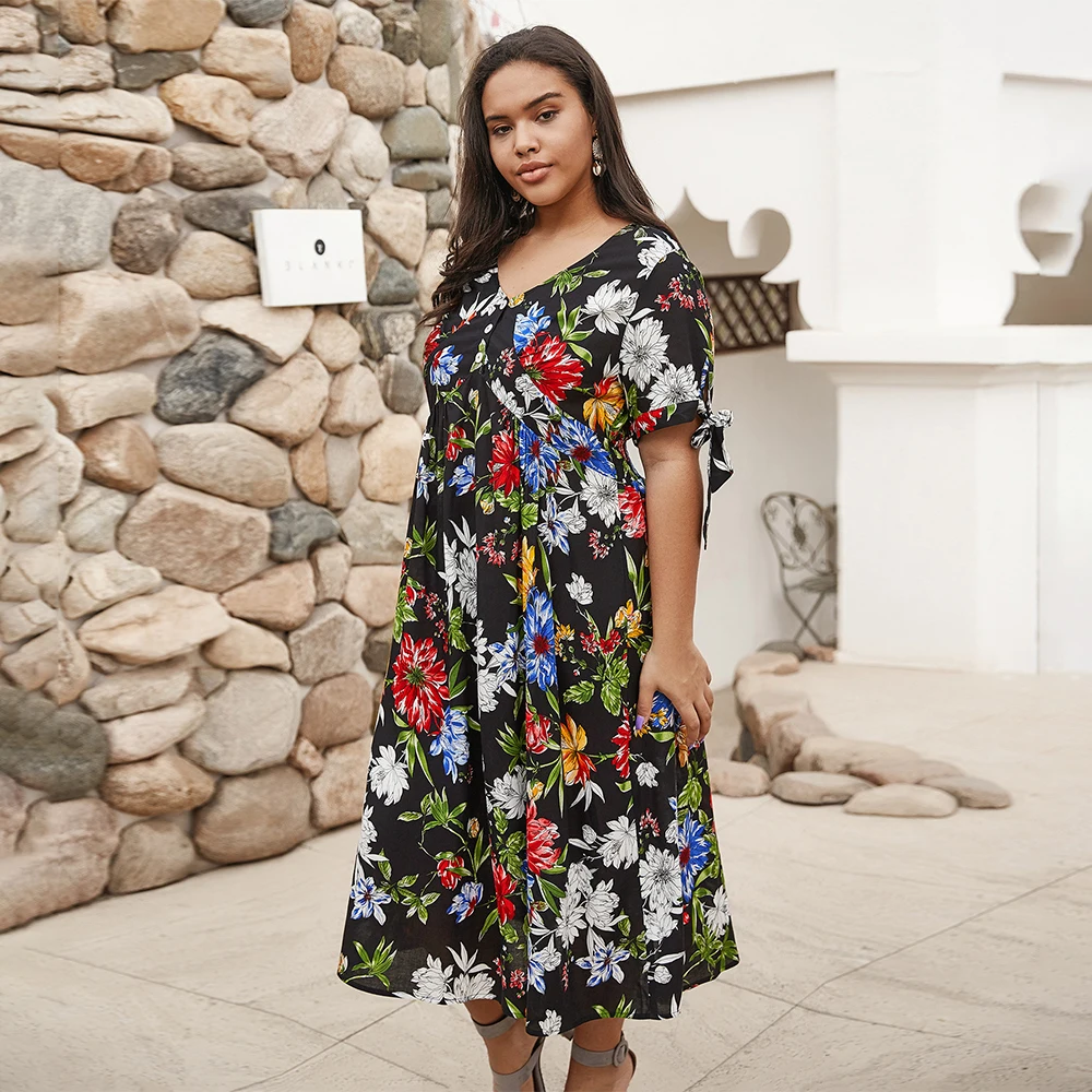 2021 Мода размера плюс женская обувь в богемном стиле хлопковое платье для девочек