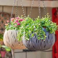 modern hanging basket flower pot personality creative modeling rattan succulent flower pot gardening ornaments thick hanging pot