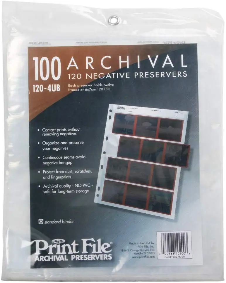 100pcs Print File 6x7 120 Format Film Negatives Pages Sleeves for Archival Preservers