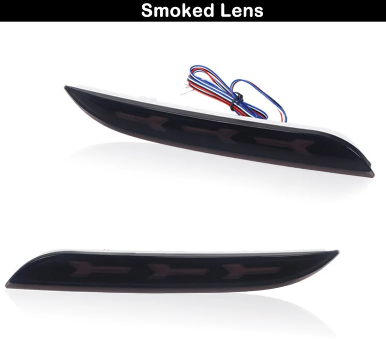 Smoked Lens IJDM OEM 3D оптический стиль Светодиодный отражатель бампера фары для- Ford Mustang, Функция как хвост/тормоз или задние противотуманные фары - Испускаемый цвет: Smoked Lens