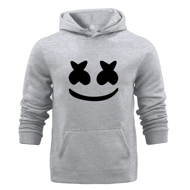 Мужская Флисовая Толстовка Синяя толстовка с капюшоном и принтом Осень зима