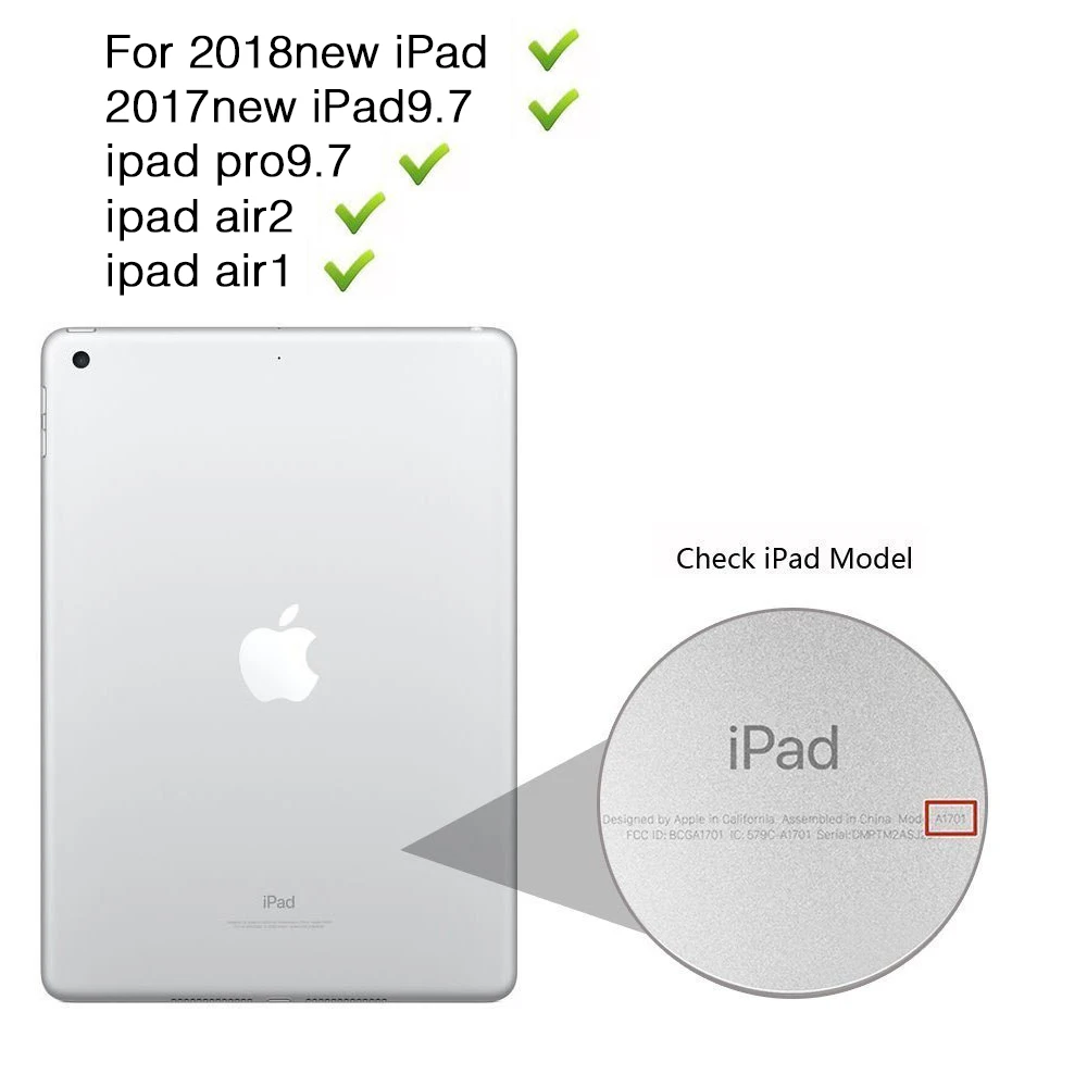 Для нового iPad 2018 2017 9 7 Pro Air 1 2 США Bluetooth чехол с клавиатурой функцией умного