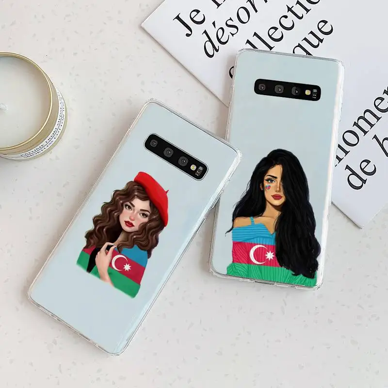 

Azerbaijan buta flag fashion girl Phone Case Transparent For Samsung Galaxy A S Note 9 10 51 50 71 70 80 20 21 30s ultra plus