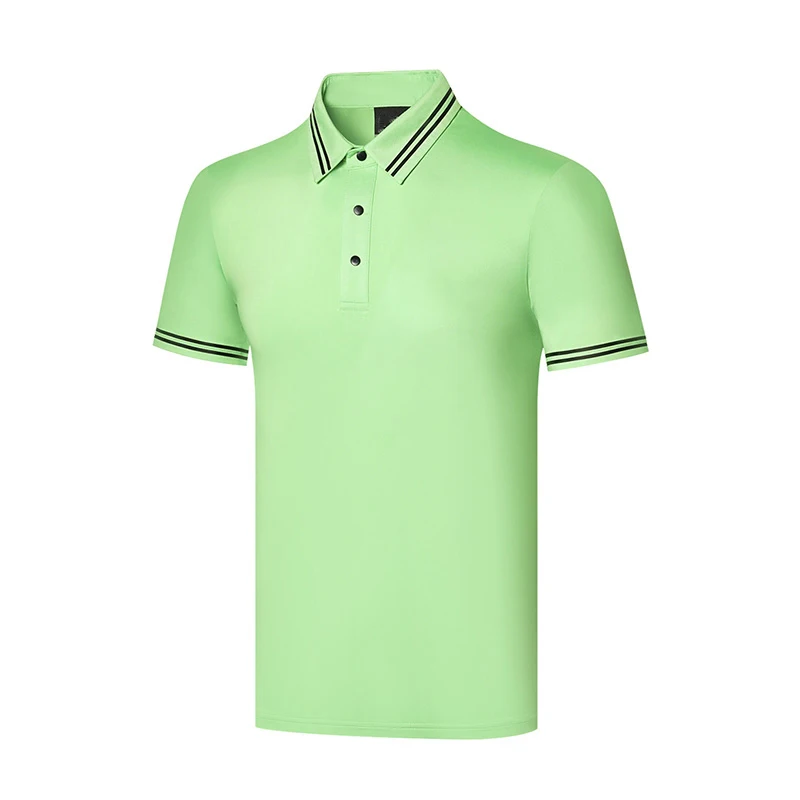 Мужская черная рубашка поло для гольфа с защитой от катышков и морщин на