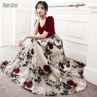 short sleeves eveing dresses formal party gown robe de soiree long evening dress