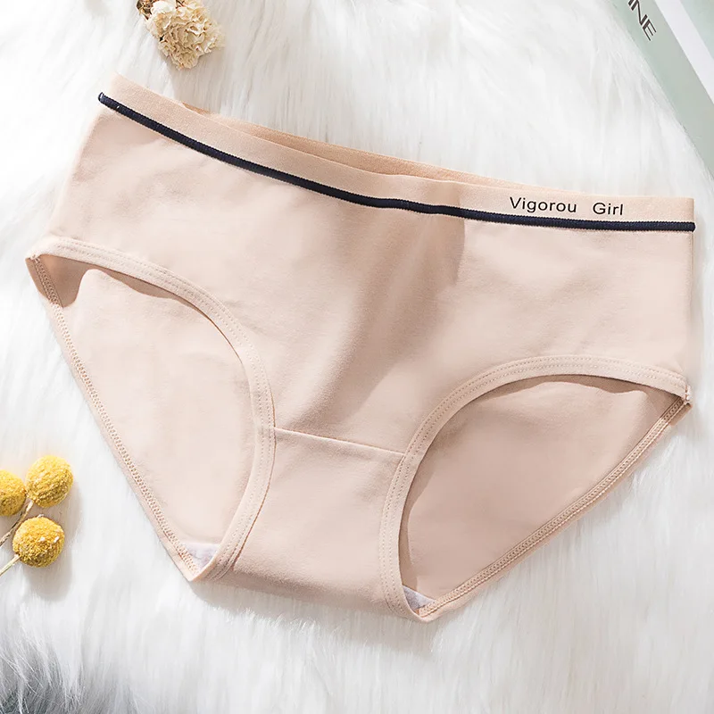 

Skin-friendly Panties Women Briefs Female Lingerie Cotton Pure Cotton Girls Underpants Women Underwear Solid Color Low Waist New