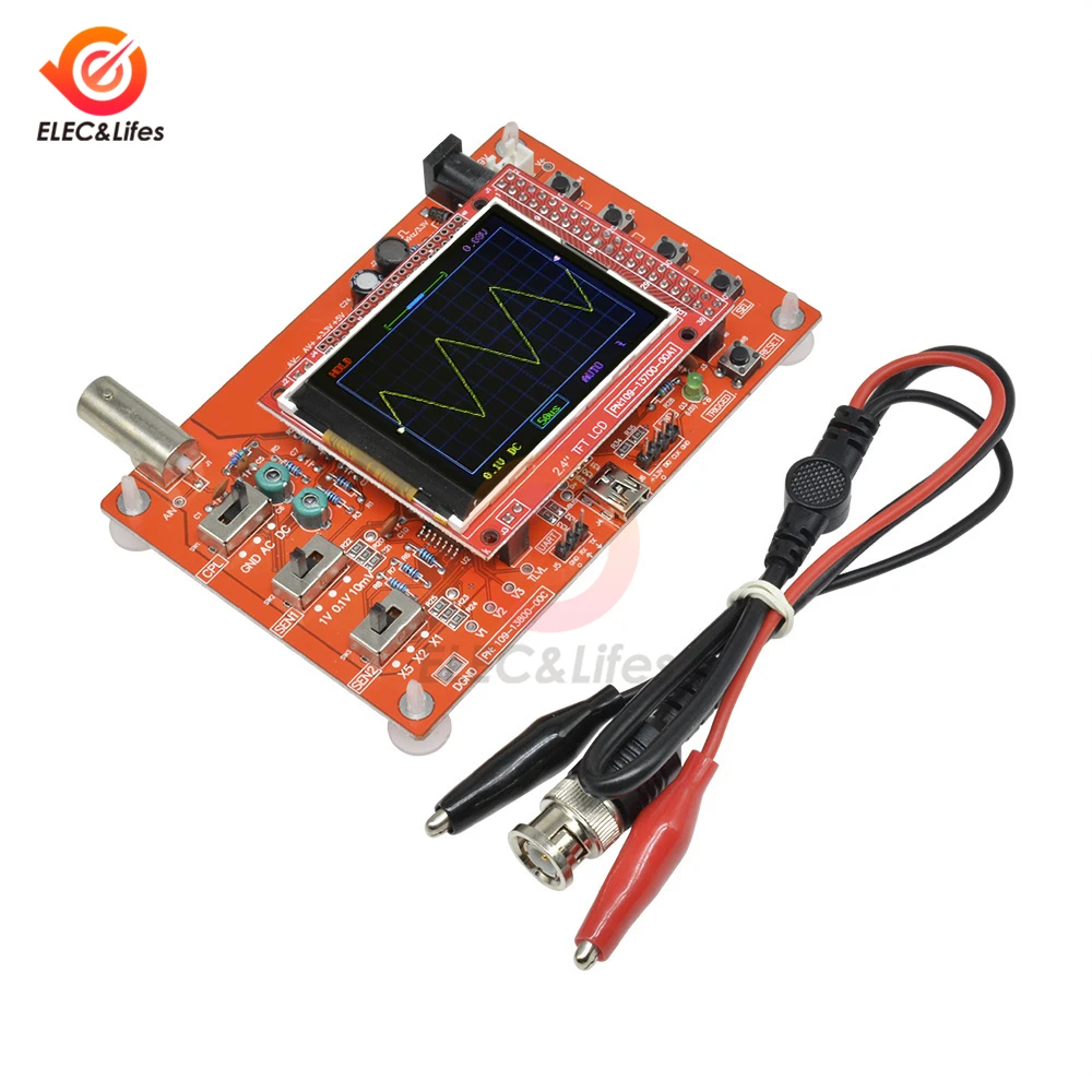 Полностью собранные 2," TFT lcd Цифровые комплекты осциллографов 12 бит с открытым исходным кодом ARM осциллограф с зондом крокодил тестовый зажим