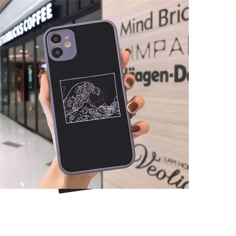 

The Great Wave off Kanagawa Phone Cases matte transparent For gray iPhone 7 8 x xs xr 11 12 pro plus max mini Clear Funda