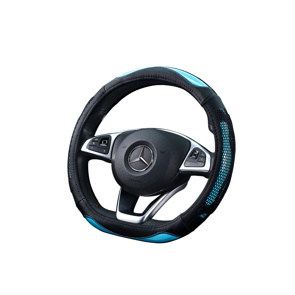 Автомобильный кожаный чехол на руль из углеродного волокна ручной работы для Audi