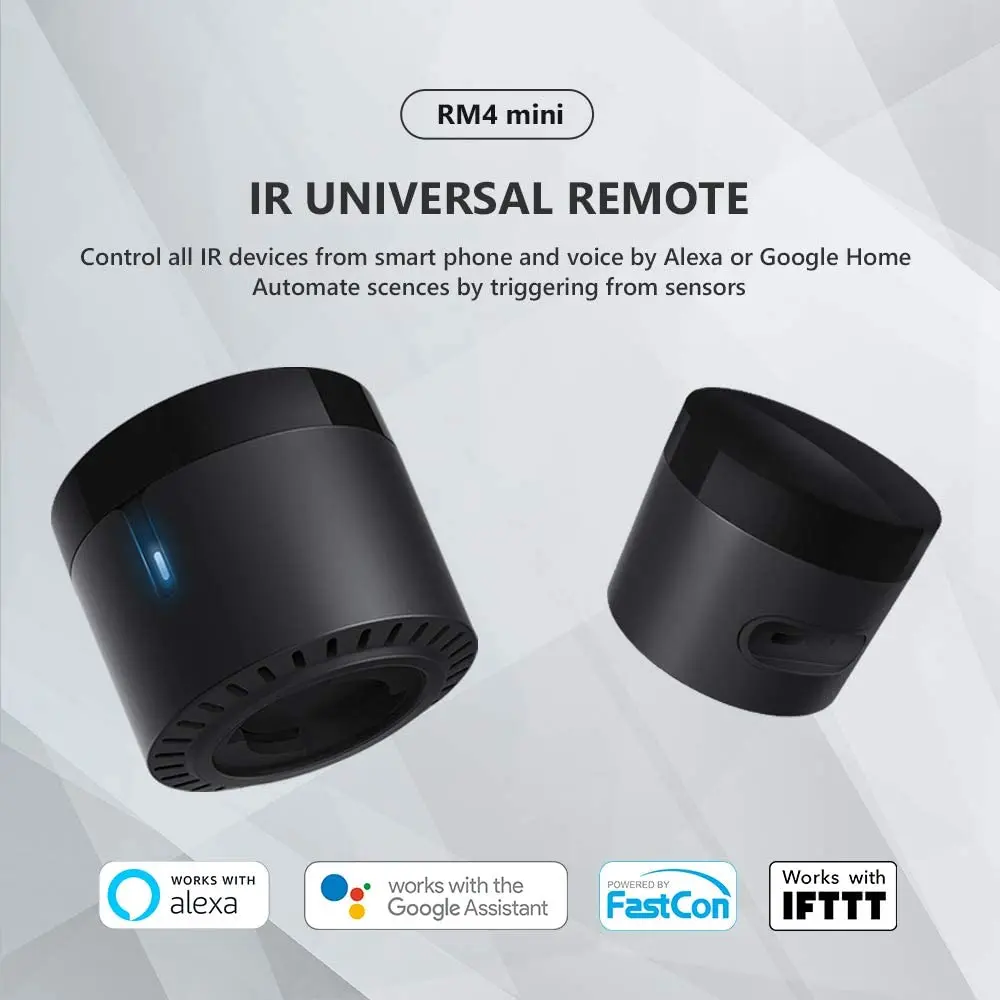 

Broadlink RM4C/RM4 Mini Smart Home Automation WiFi/IR/4G Wireless Controller Voice Control Compatable With Alexa Google Home