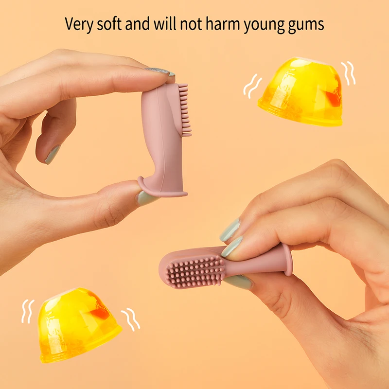 TYRY. HU-cepillo de dientes de silicona suave para beb&eacute;, herramienta de cuidado bucal, dedo, reci&eacute;n nacido, 1/5 Uds.-3