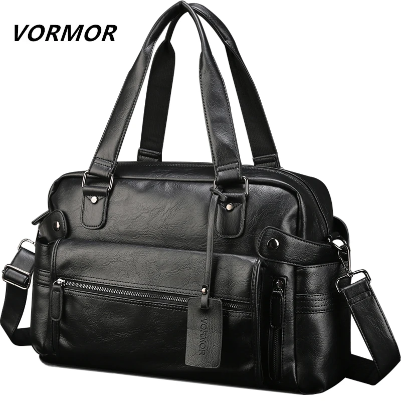 Мужская Дорожная сумка VORMOR Модный деловой портфель для ноутбука 2019|leather bag|leather