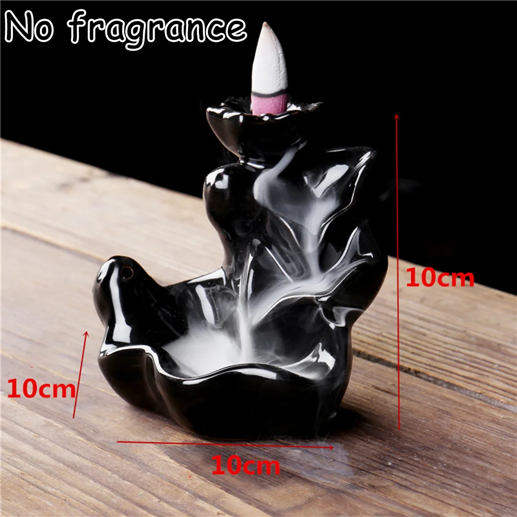 

Black Incense Burner Ceramic Fragrance Free Handicraft Smoke Waterfall