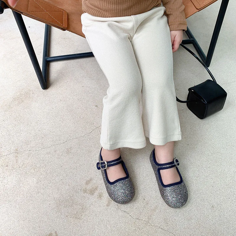 

Children Girls Pants Toddler Kids Baby Girls Bell Bottom Wide Leg Stretch Pleuche Pants Long Trousers