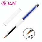 BQAN 3D резьба Нейл-арт Kolinsky СОБОЛЬ Акриловая кисть Ручка для рисования #2 жидкий порошок DIY Стразы Ручка инструмент для рисования маникюра